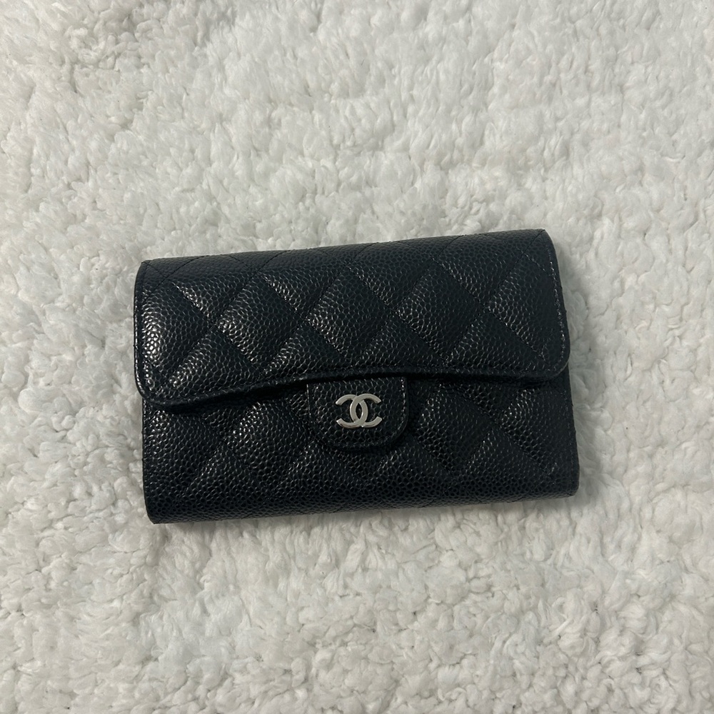 CHANEL Black Caviar Leather Wallet